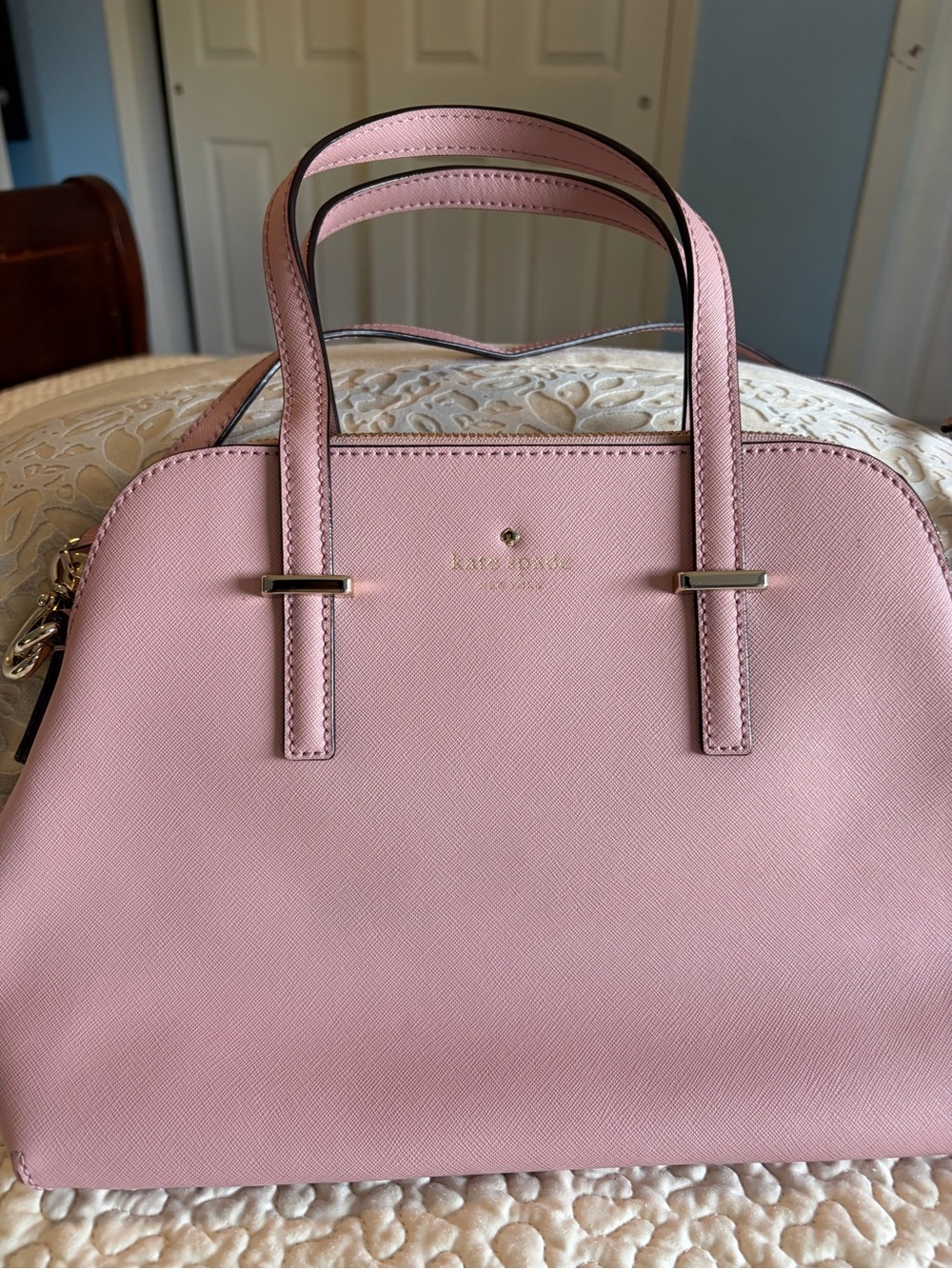 kate spade Pink Dome Satchel with Gold Hardware